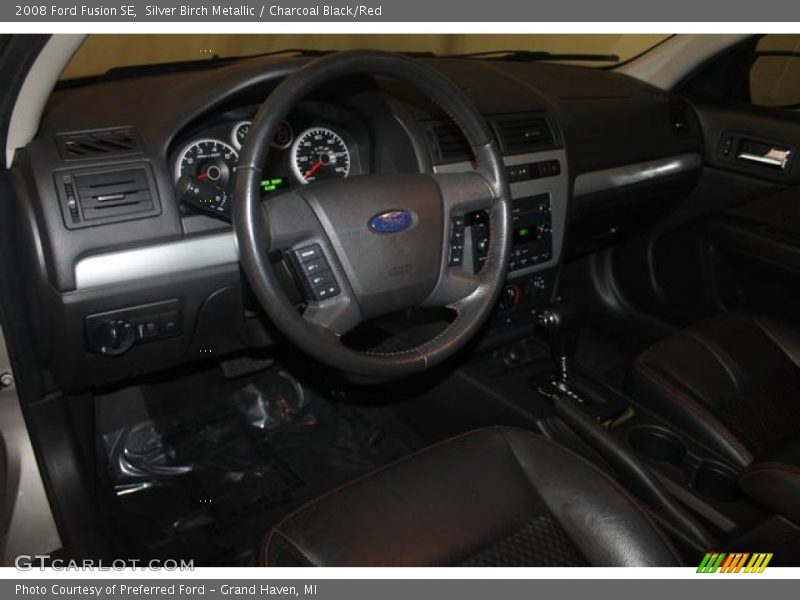 Silver Birch Metallic / Charcoal Black/Red 2008 Ford Fusion SE