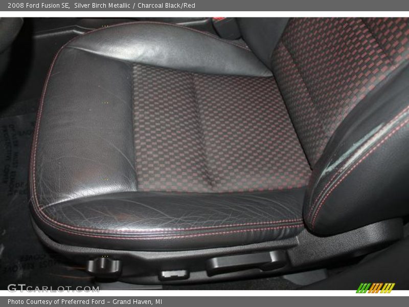 Silver Birch Metallic / Charcoal Black/Red 2008 Ford Fusion SE
