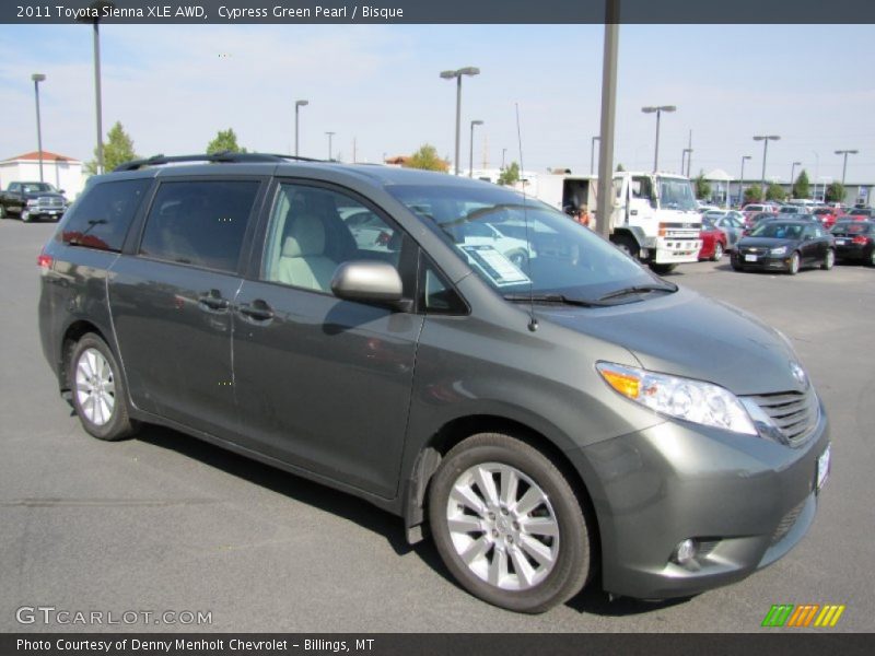 Cypress Green Pearl / Bisque 2011 Toyota Sienna XLE AWD