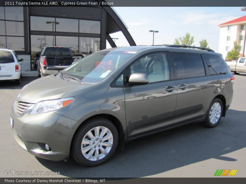 Cypress Green Pearl / Bisque 2011 Toyota Sienna XLE AWD
