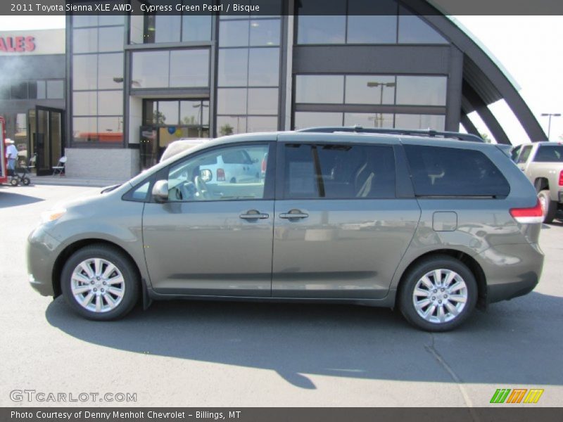 Cypress Green Pearl / Bisque 2011 Toyota Sienna XLE AWD