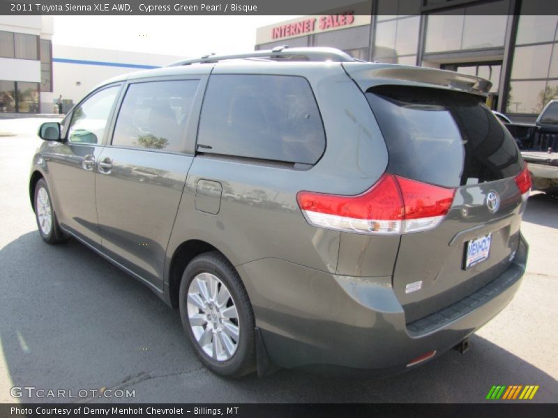 Cypress Green Pearl / Bisque 2011 Toyota Sienna XLE AWD