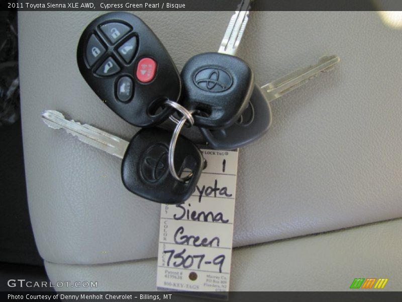 Cypress Green Pearl / Bisque 2011 Toyota Sienna XLE AWD