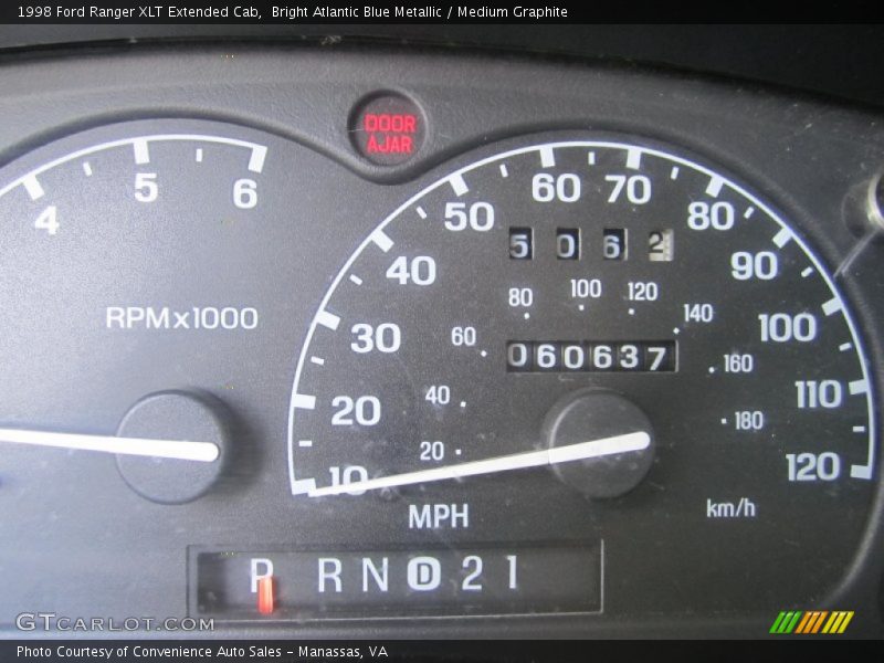 Bright Atlantic Blue Metallic / Medium Graphite 1998 Ford Ranger XLT Extended Cab