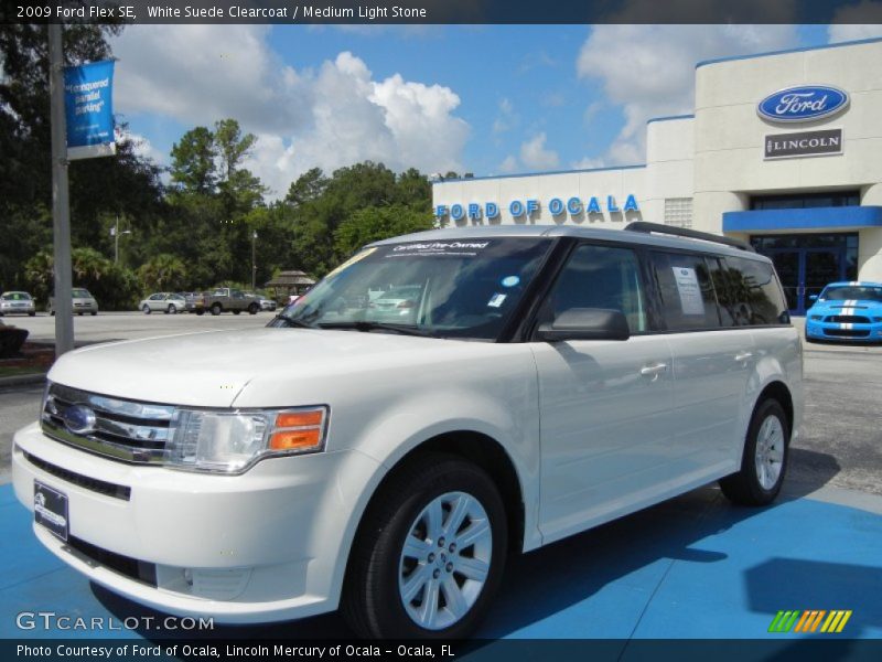 White Suede Clearcoat / Medium Light Stone 2009 Ford Flex SE