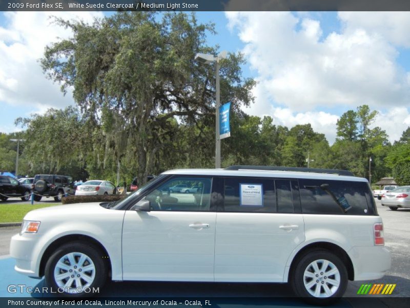 White Suede Clearcoat / Medium Light Stone 2009 Ford Flex SE