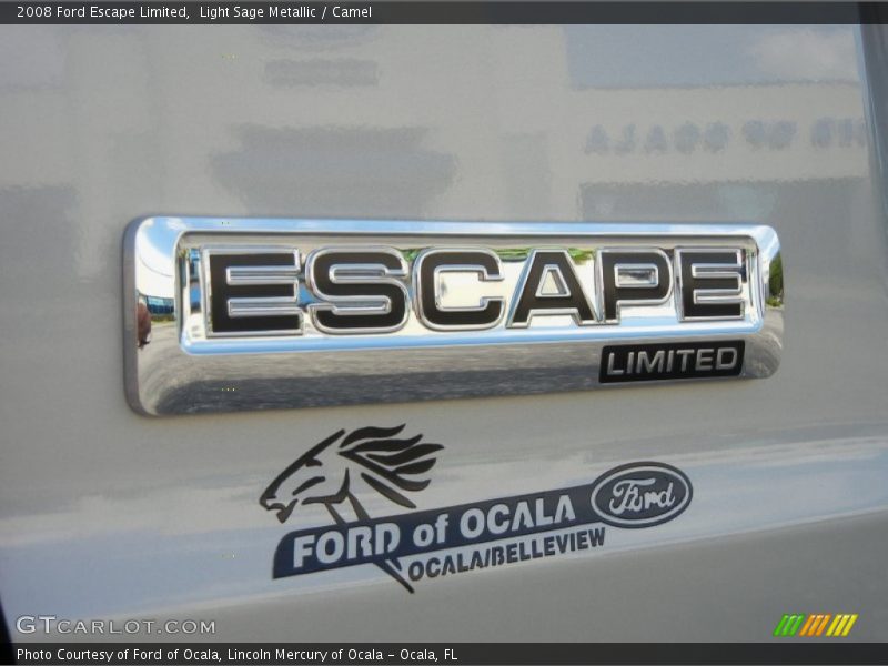 Light Sage Metallic / Camel 2008 Ford Escape Limited