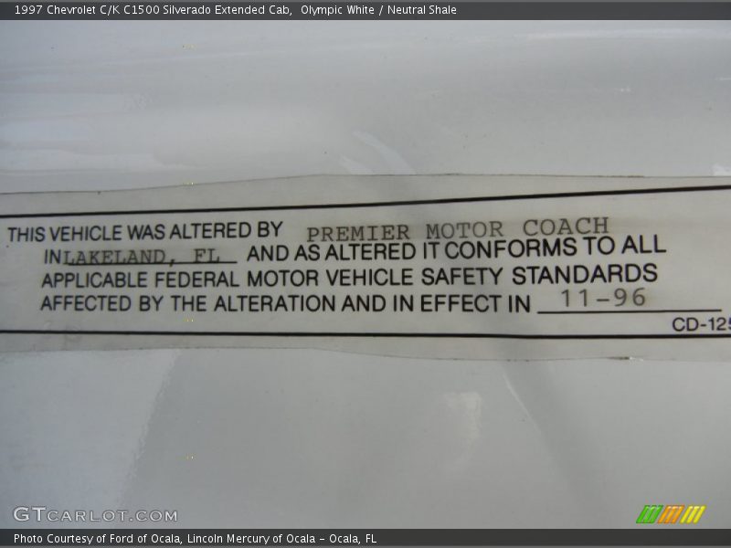Olympic White / Neutral Shale 1997 Chevrolet C/K C1500 Silverado Extended Cab