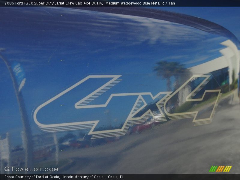 Medium Wedgewood Blue Metallic / Tan 2006 Ford F350 Super Duty Lariat Crew Cab 4x4 Dually