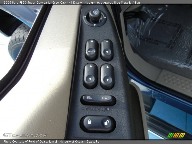 Medium Wedgewood Blue Metallic / Tan 2006 Ford F350 Super Duty Lariat Crew Cab 4x4 Dually