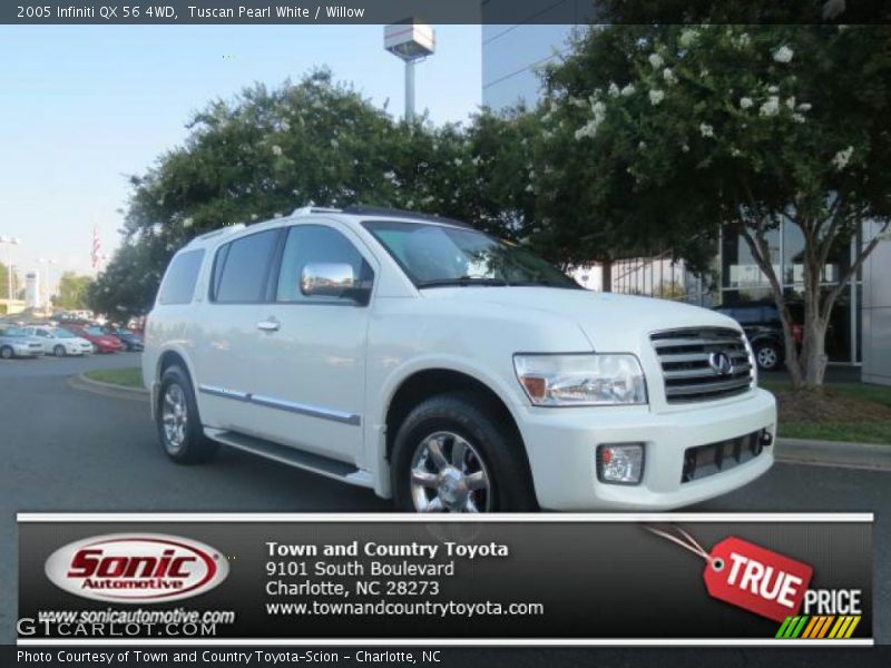 Tuscan Pearl White / Willow 2005 Infiniti QX 56 4WD