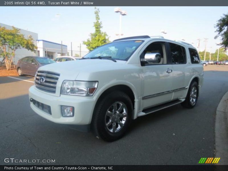 Tuscan Pearl White / Willow 2005 Infiniti QX 56 4WD