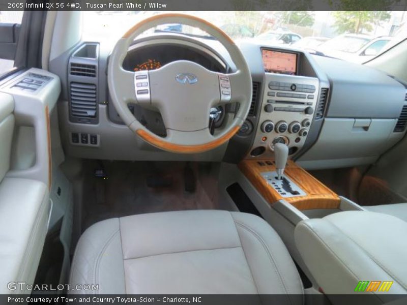 Tuscan Pearl White / Willow 2005 Infiniti QX 56 4WD