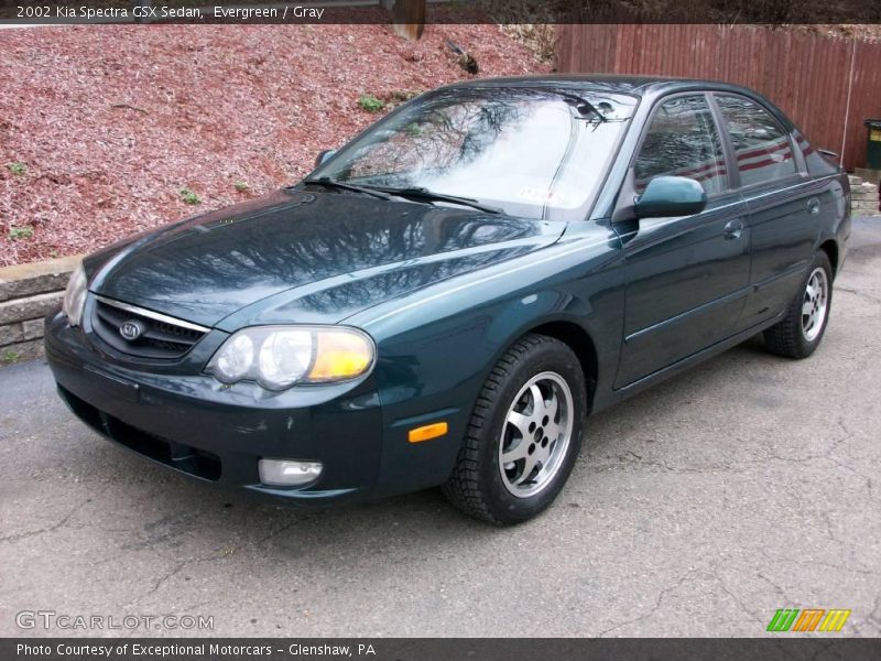 Evergreen / Gray 2002 Kia Spectra GSX Sedan