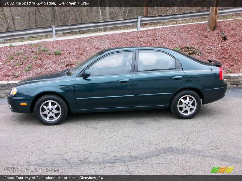 Evergreen / Gray 2002 Kia Spectra GSX Sedan