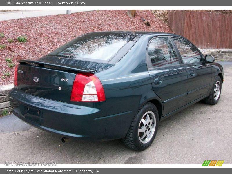 Evergreen / Gray 2002 Kia Spectra GSX Sedan