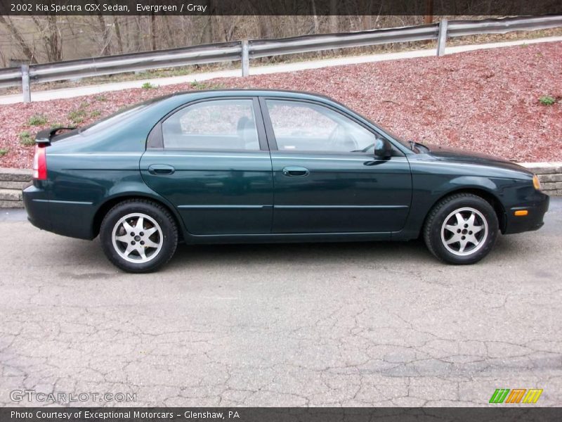 Evergreen / Gray 2002 Kia Spectra GSX Sedan