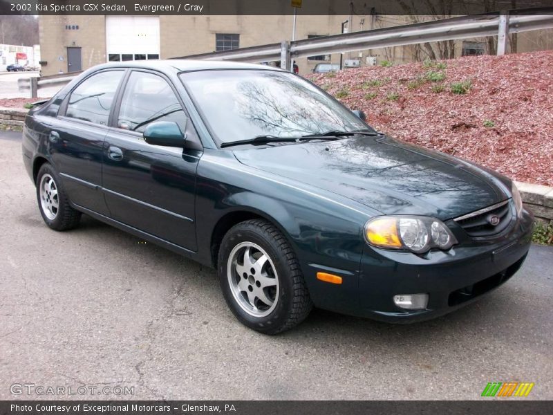 Evergreen / Gray 2002 Kia Spectra GSX Sedan