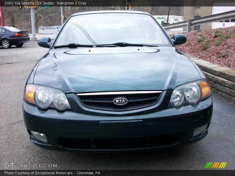 Evergreen / Gray 2002 Kia Spectra GSX Sedan
