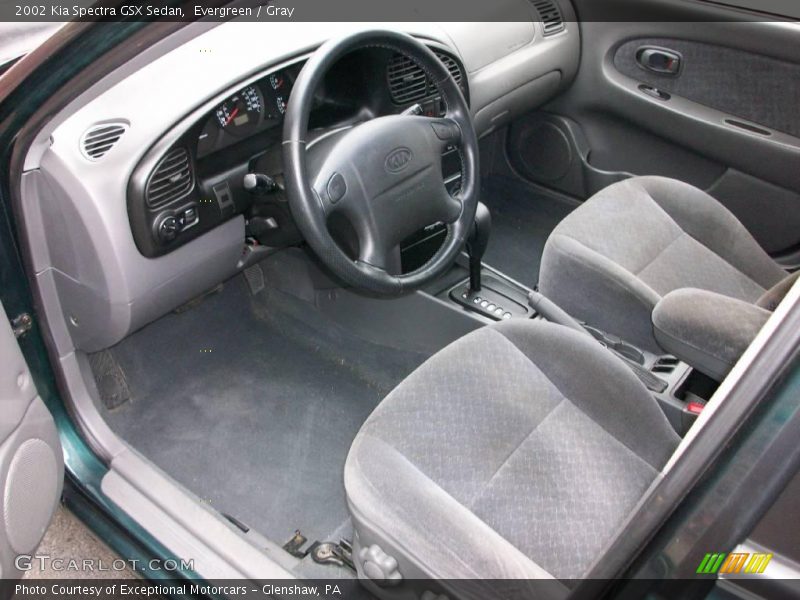 Evergreen / Gray 2002 Kia Spectra GSX Sedan