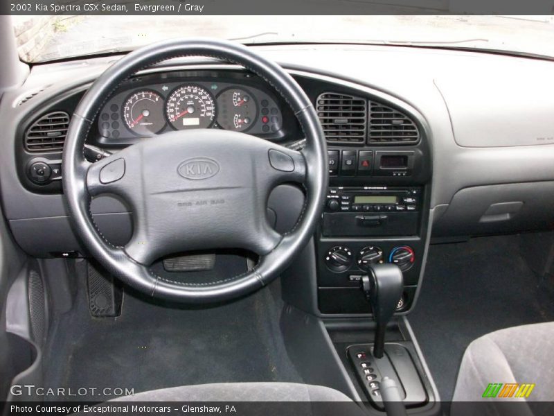 Evergreen / Gray 2002 Kia Spectra GSX Sedan