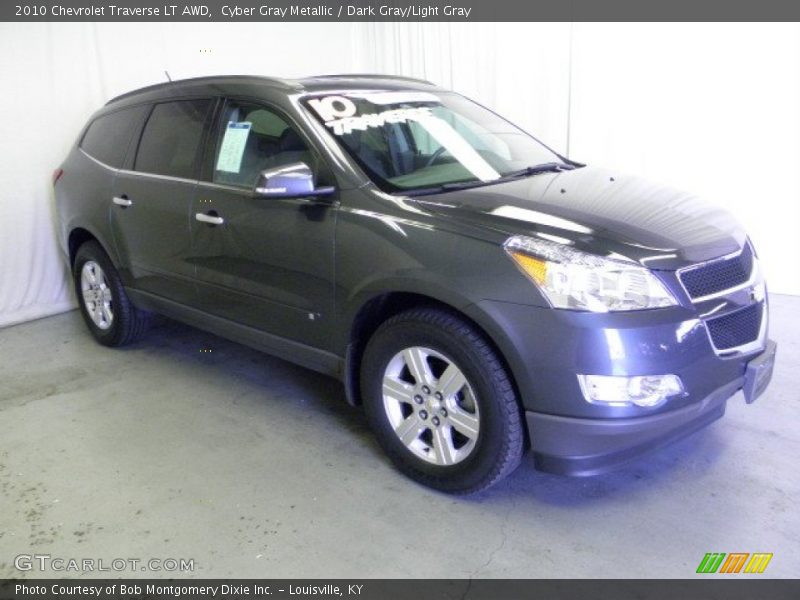 Cyber Gray Metallic / Dark Gray/Light Gray 2010 Chevrolet Traverse LT AWD