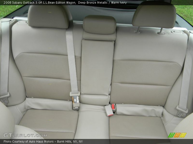 Rear Seat of 2008 Outback 3.0R L.L.Bean Edition Wagon