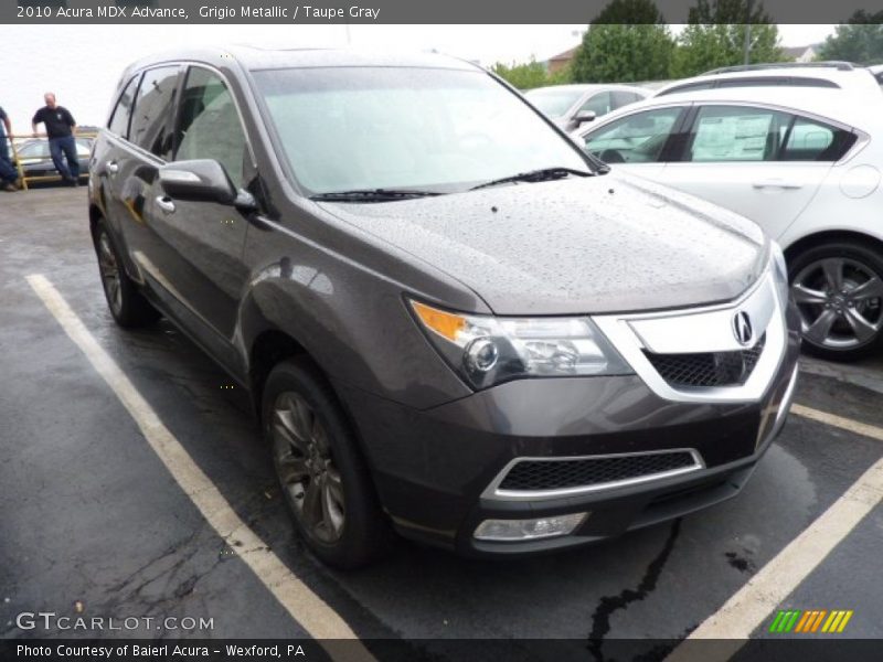 Grigio Metallic / Taupe Gray 2010 Acura MDX Advance