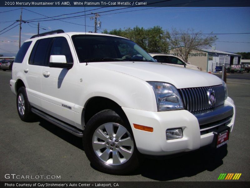 White Platinum Tri-Coat Metallic / Camel 2010 Mercury Mountaineer V6 AWD