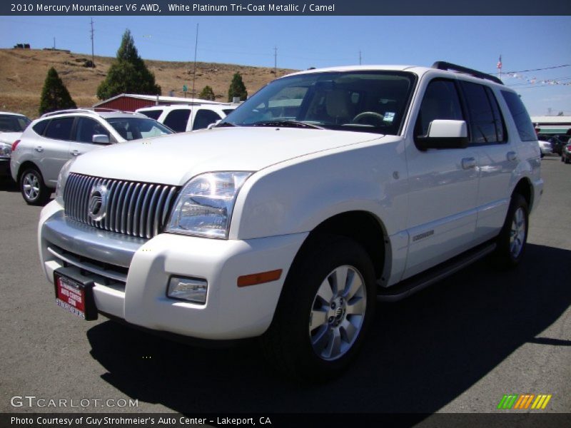 White Platinum Tri-Coat Metallic / Camel 2010 Mercury Mountaineer V6 AWD