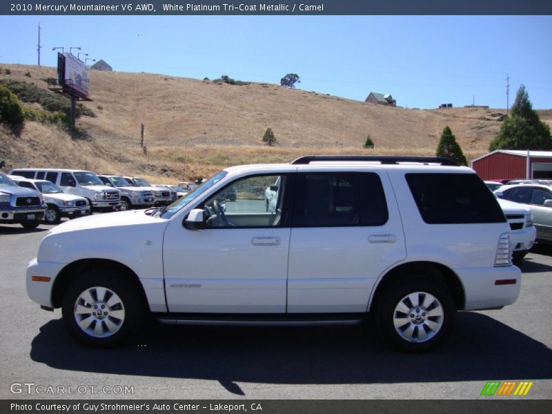 White Platinum Tri-Coat Metallic / Camel 2010 Mercury Mountaineer V6 AWD