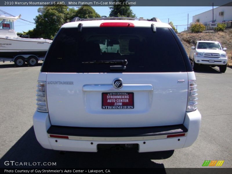 White Platinum Tri-Coat Metallic / Camel 2010 Mercury Mountaineer V6 AWD