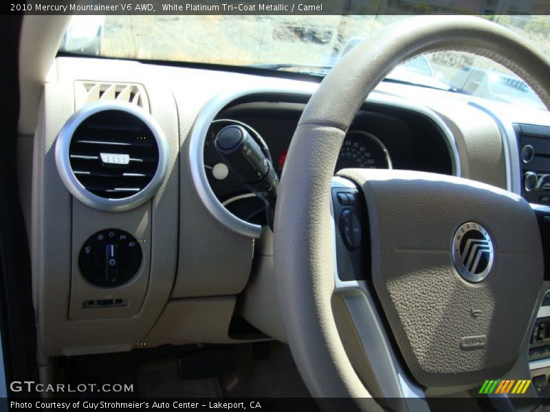 White Platinum Tri-Coat Metallic / Camel 2010 Mercury Mountaineer V6 AWD