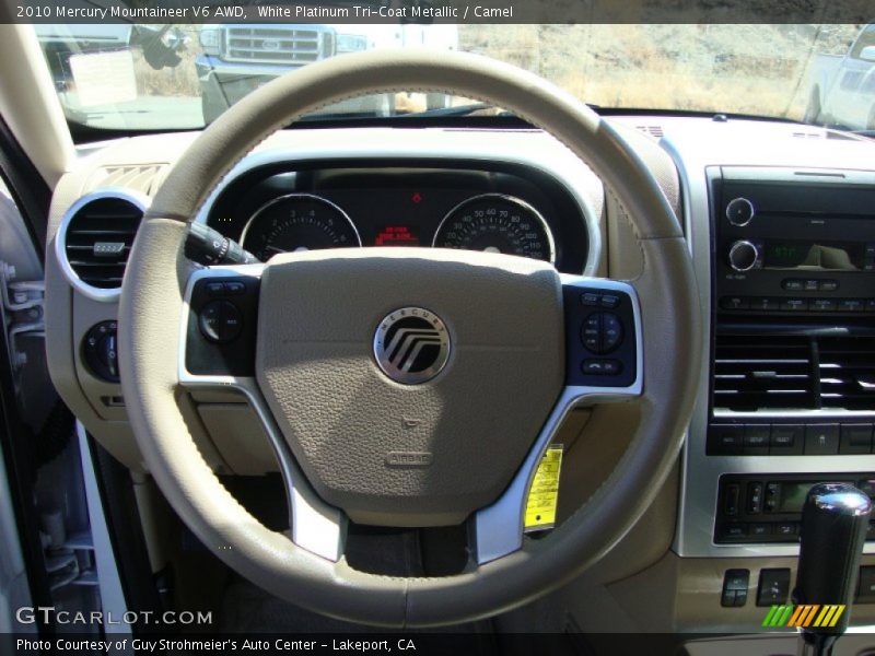 White Platinum Tri-Coat Metallic / Camel 2010 Mercury Mountaineer V6 AWD