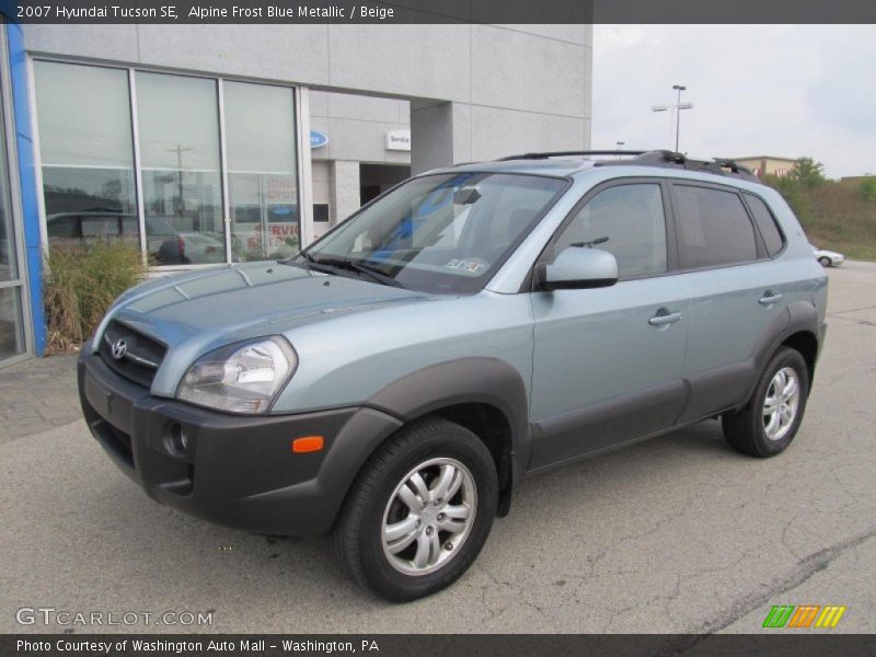 Alpine Frost Blue Metallic / Beige 2007 Hyundai Tucson SE
