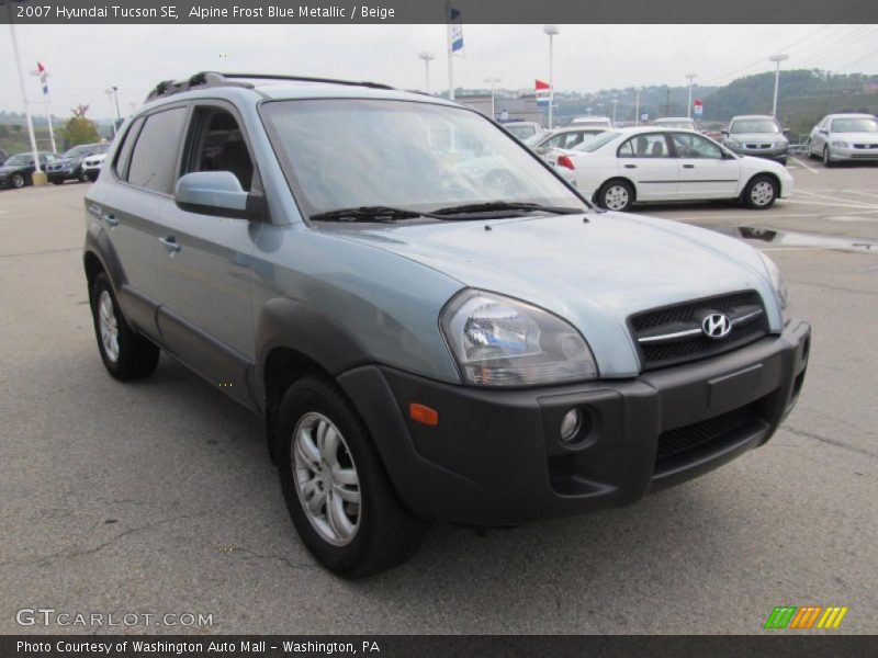 Alpine Frost Blue Metallic / Beige 2007 Hyundai Tucson SE