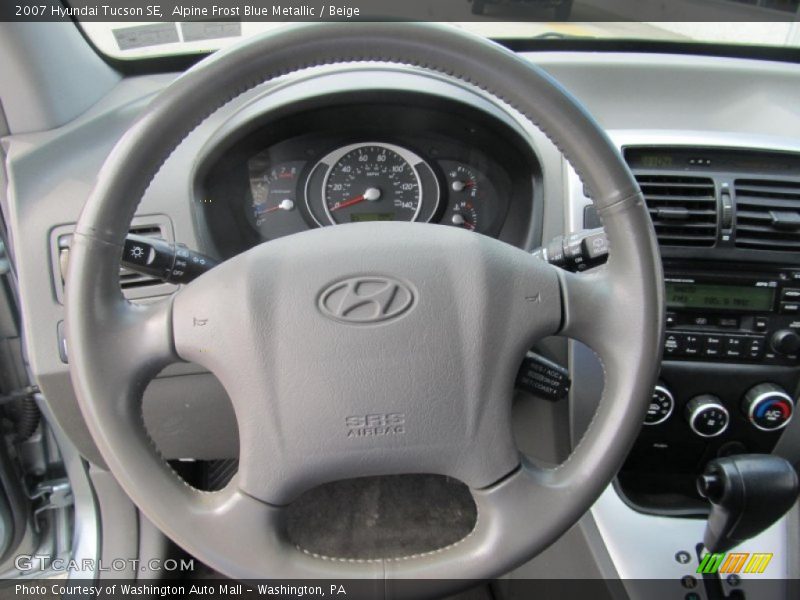 Alpine Frost Blue Metallic / Beige 2007 Hyundai Tucson SE