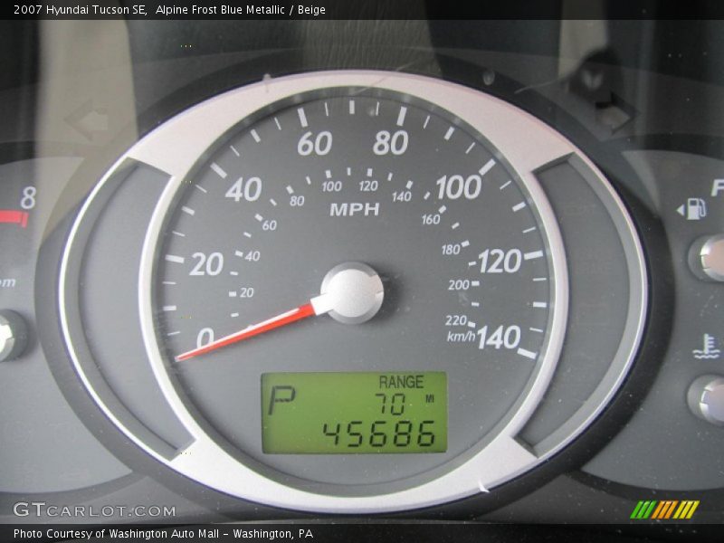 Alpine Frost Blue Metallic / Beige 2007 Hyundai Tucson SE