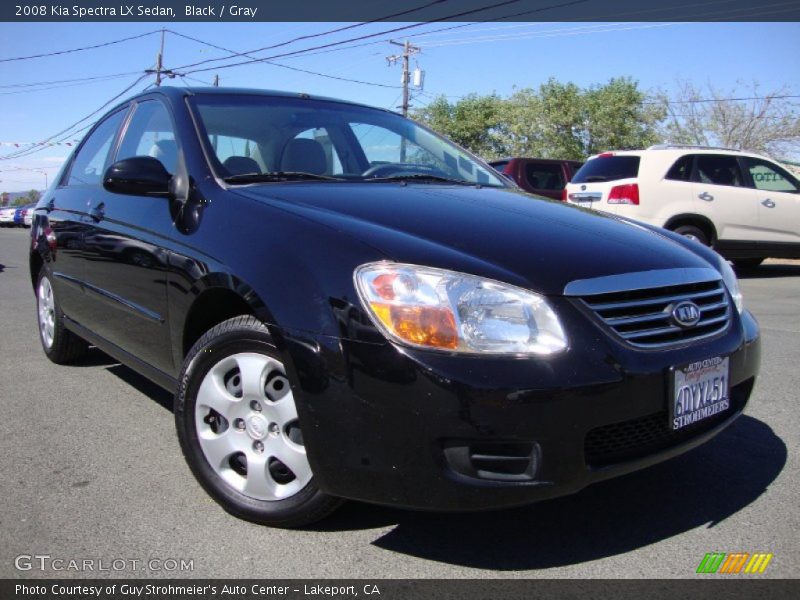Black / Gray 2008 Kia Spectra LX Sedan