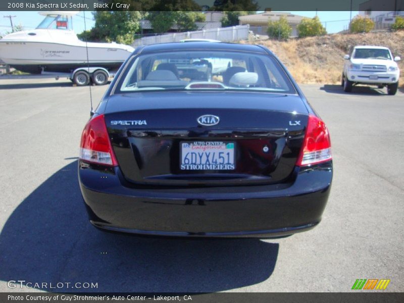Black / Gray 2008 Kia Spectra LX Sedan