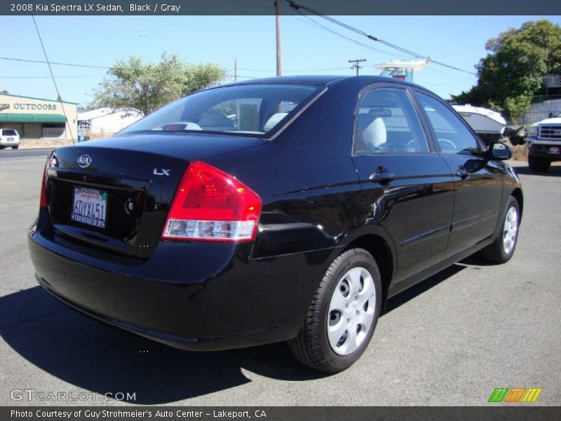 Black / Gray 2008 Kia Spectra LX Sedan