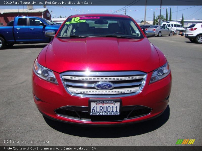 Red Candy Metallic / Light Stone 2010 Ford Taurus Limited