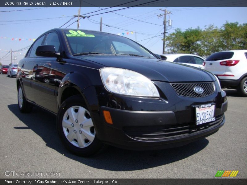 Black / Beige 2006 Kia Rio LX Sedan