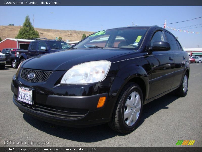 Black / Beige 2006 Kia Rio LX Sedan