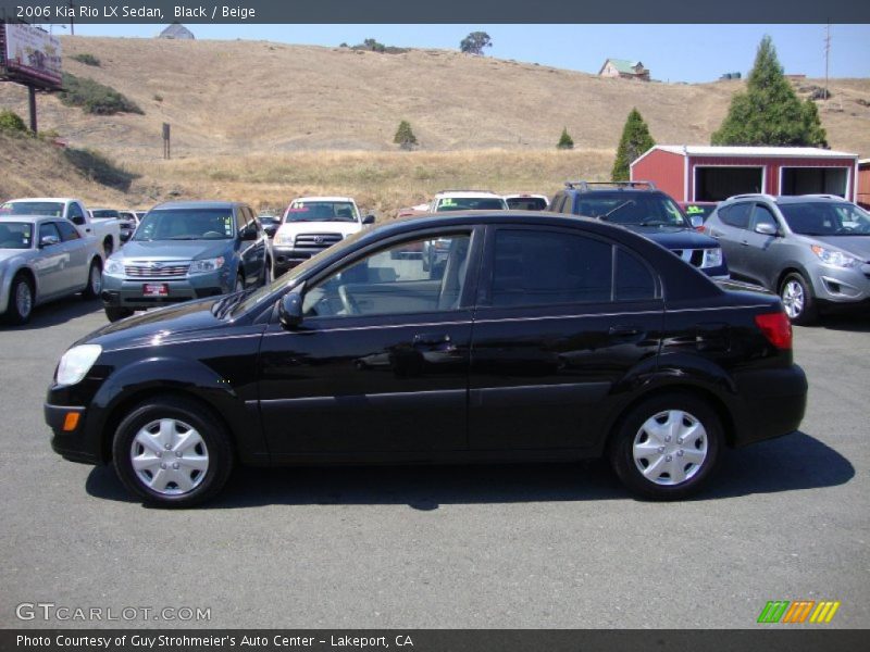 Black / Beige 2006 Kia Rio LX Sedan