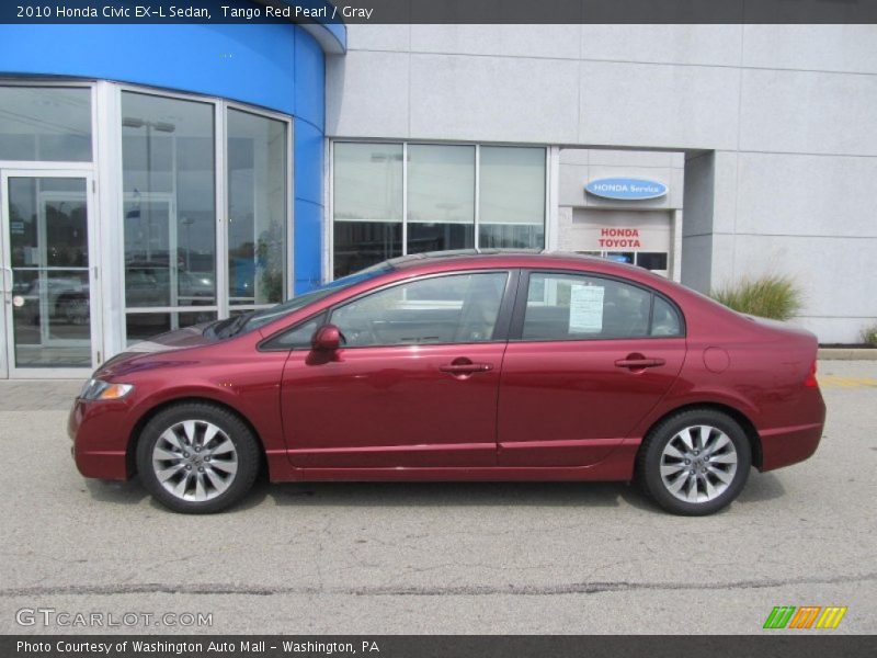 Tango Red Pearl / Gray 2010 Honda Civic EX-L Sedan
