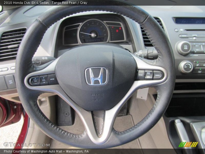Tango Red Pearl / Gray 2010 Honda Civic EX-L Sedan