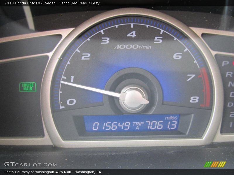 Tango Red Pearl / Gray 2010 Honda Civic EX-L Sedan