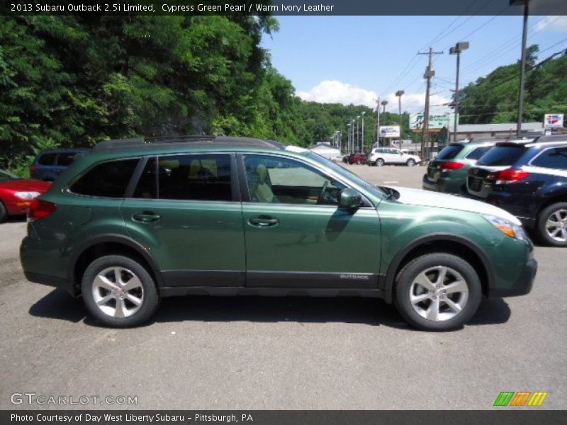Cypress Green Pearl / Warm Ivory Leather 2013 Subaru Outback 2.5i Limited
