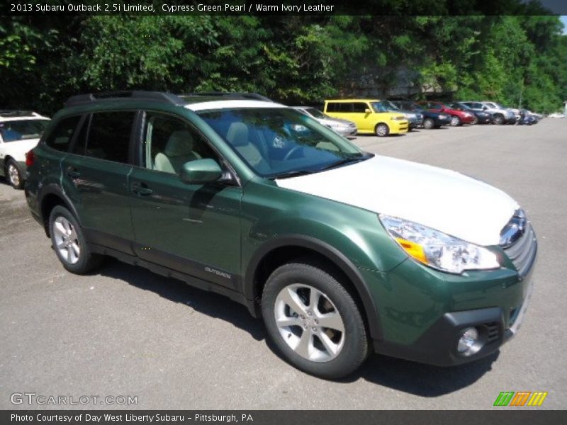 Cypress Green Pearl / Warm Ivory Leather 2013 Subaru Outback 2.5i Limited